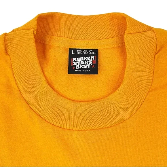 1982 RARE Single Stitch Vintage Yellow Orange Capitalism Collector’s T-Shirt Tee